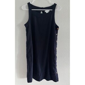 Cynthia Rowley Dress Womens Medium‎ Blue Linen Seashell Resort Preppy Luxury